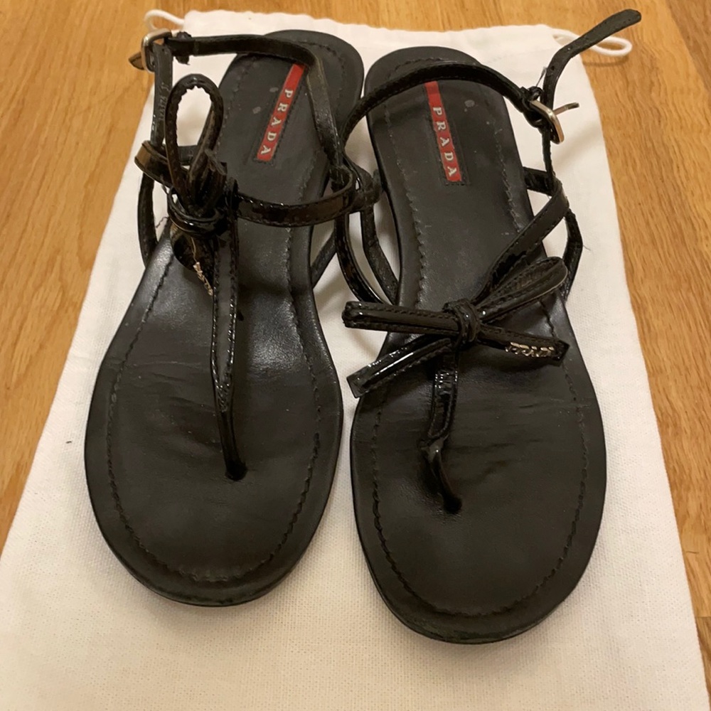 Prada low wedge sandals (1-1.5 inches)